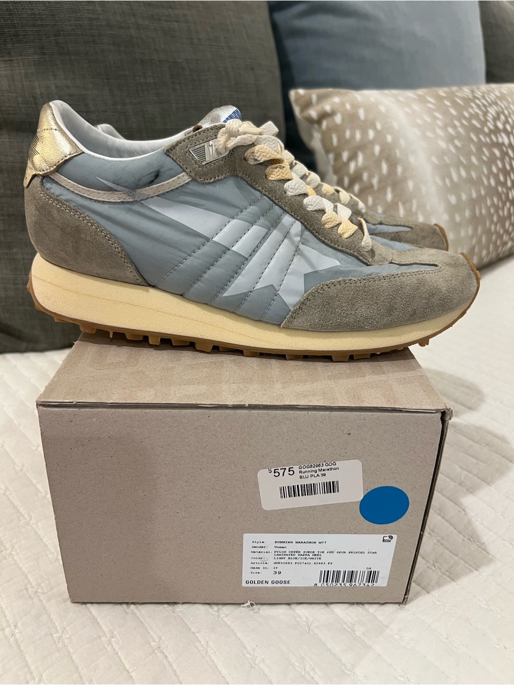 Golden Goose women’s Light Blue & gray Suede Nylon Sneakers